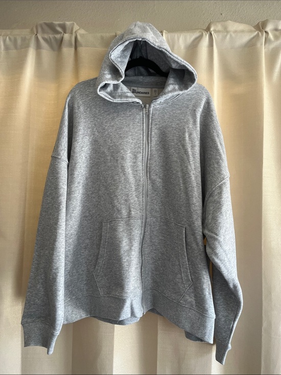 No Boundaries Other - No Boundaries Men’s Light Gray Full-Zip Hooded Sweater